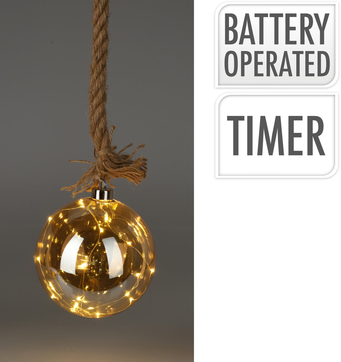 Sfera in vetro a Batterie Ambra